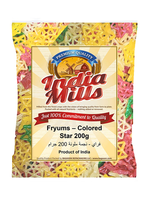 

India Mills Fryums Coloured Star, 200g