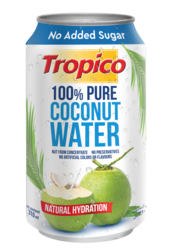 Tropico 100% Pure Thai Coconut Water 310ml Pack of 4, No Sugar Added, Product of Thailand