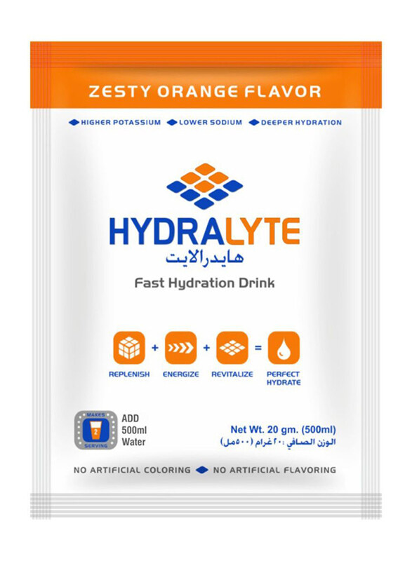 

Hydralyte Zesty Orange Flavour Vitamin C + Electrolyte Hydration Sports Drink Powder Mix Pouch, 20g