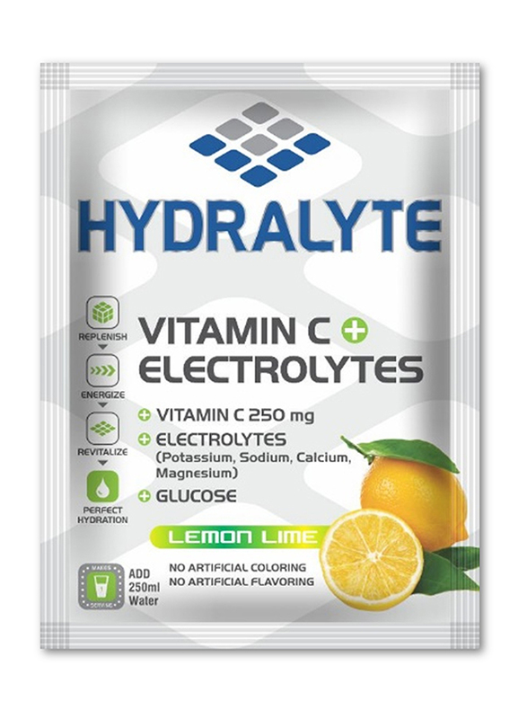 Hydralyte Lemon Lime Flavour Vitamin C + Electrolyte Hydration Sports Drink Powder Mix Pouch, 10g