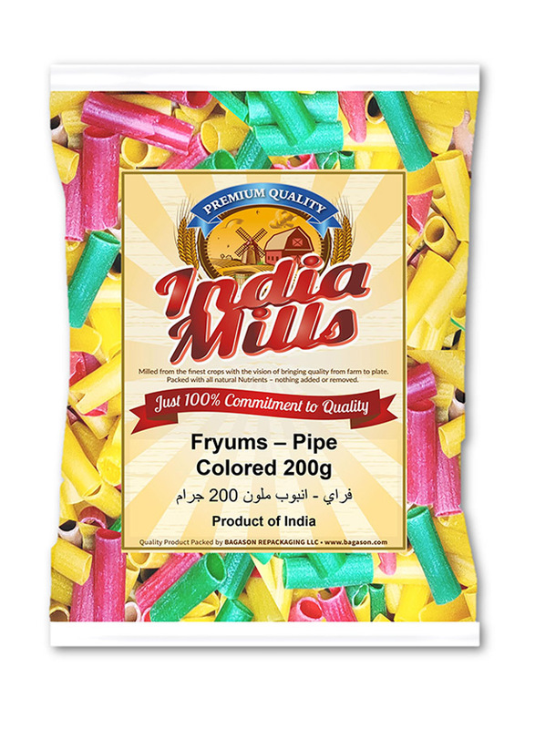 India Mills Fryums Coloured Pipe Long, 200g