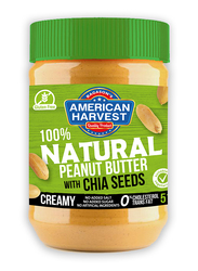 American Harvest 100% Natural Peanut Butter Creamy with Chia Seeds, 510g