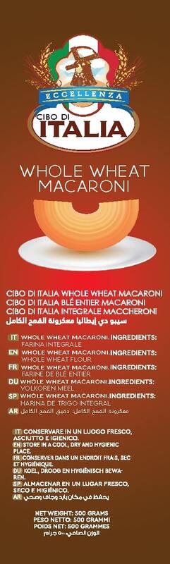 Cibo Di Italia Pasta Macaroni - Whole Wheat 500g , Vegetarian