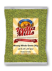 India Mills Moong Whole Green, 2 Kg