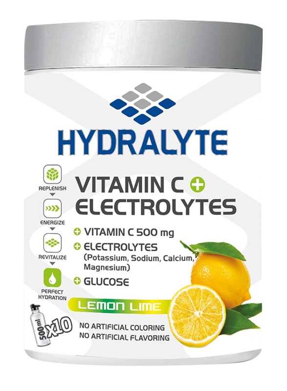 

Hydralyte Lemon Lime Flavour Vitamin C + Electrolyte Hydration Sports Drink Powder Mix Jar, 12 x 200g