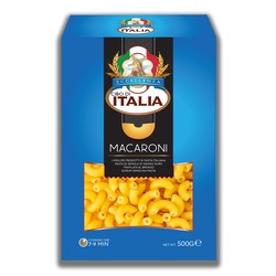 Cibo Di Italia Pasta Macaroni Rigate 500g , Made with 100% High Grade Durum Wheat Semolina , Vegetarian