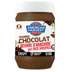 American Harvest Dark Chocolate Peanut Butter - with Rice Crispies 510g