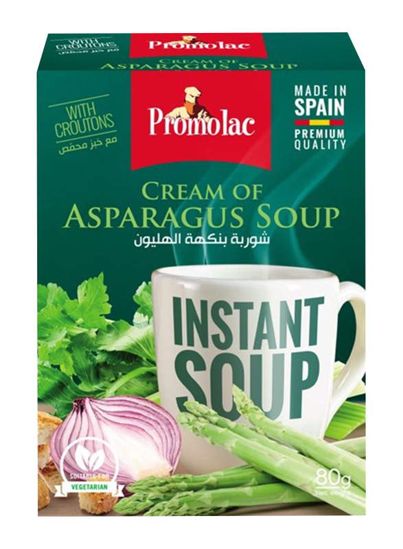 Promolac Cream of Asparagus Instant Cup Soup, 4 x 20g