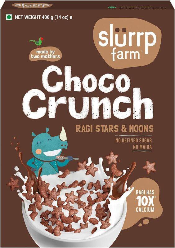 

Slurrp Farm Choco Crunch Chocolate Cereal ; No White Flour, No Refined Sugar, No Added Colour ; Ragi Stars and Moons ; Healthy Breakfast for Kids ; 40