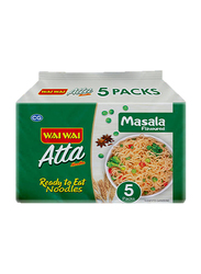 Wai Wai Ready to Eat Instant Veg Masala Flavour Atta Noodles, 5 x 75g