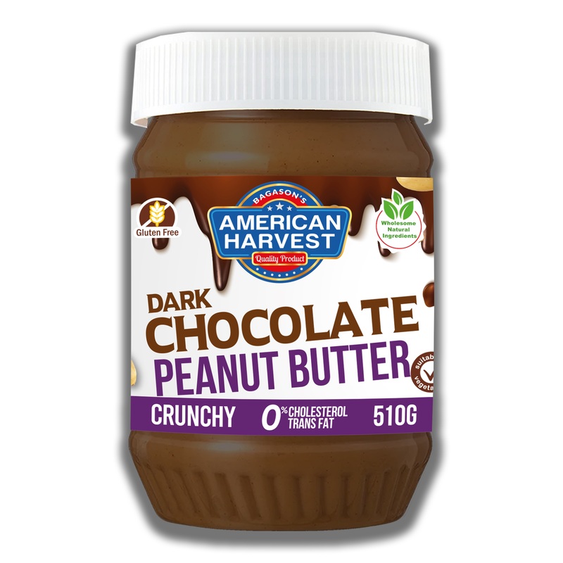 American Harvest Dark Chocolate Peanut Butter - Crunchy 510g