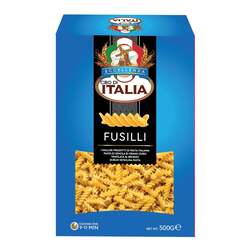 Cibo Di Italia Pasta Fusilli 500g , Made with 100% High Grade Durum Wheat Semolina , Vegetarian