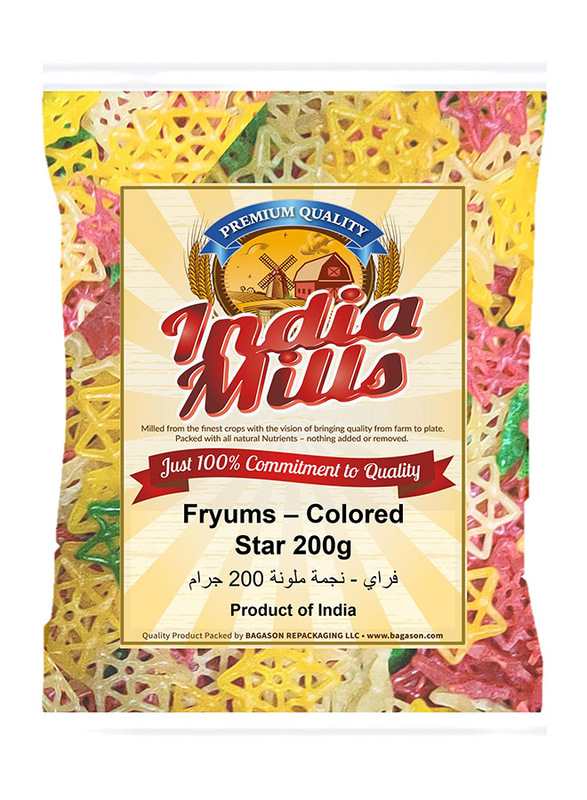 India Mills Fryums Coloured Star, 200g