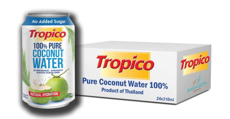 100٪ ماء جوز الهند التايلاندي النقي 310 مل عبوة من 24 قطعة , بدون سكر مضاف , المنتج من تايلند