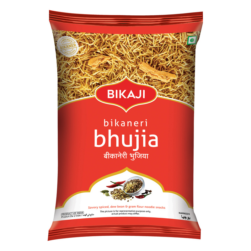 Bikaji Bikaneri Bhujia 200g Pouch , Crispy & Crunchy Traditional Namkeen , Mildly Spiced & Flavorful , Made with All Natural Ingredients , Product of India