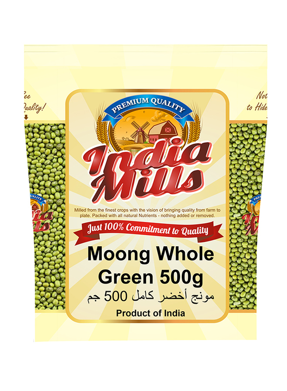 India Mills Moong Whole Green, 500g