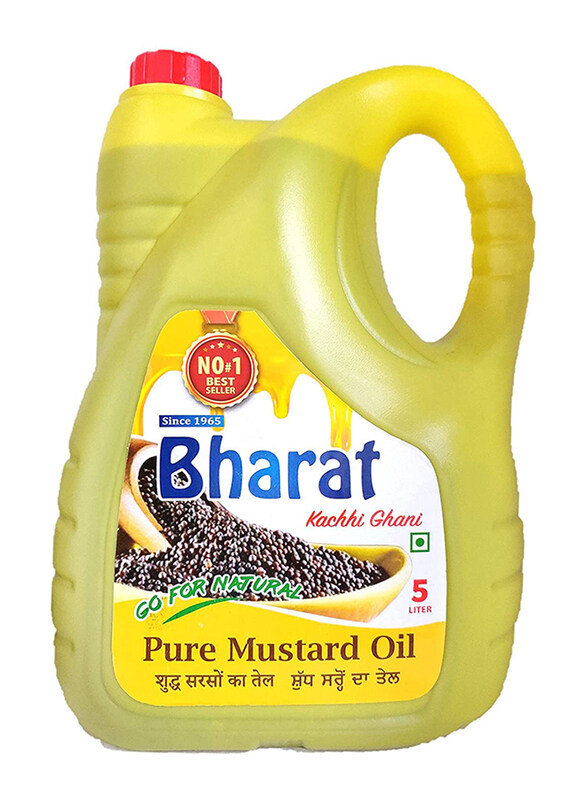 

Bharat Kachhi Ghani Pure Mustard Oil Jar, 5 Liters