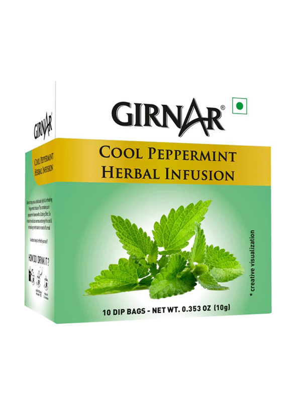 Girnar Cool Peppermint Herbal Infusion Tea, 10 Tea Bags x 10g