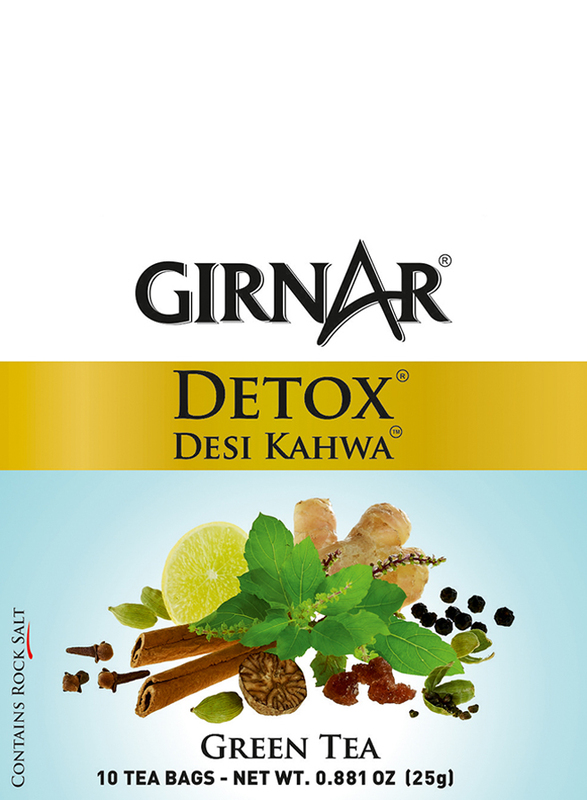 Girnar Detox Kahwa Green Tea Bags, 10 Tea Bags x 2.5g