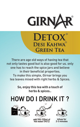 Girnar Detox Kahwa Green Tea Bags, 10 Tea Bags x 2.5g