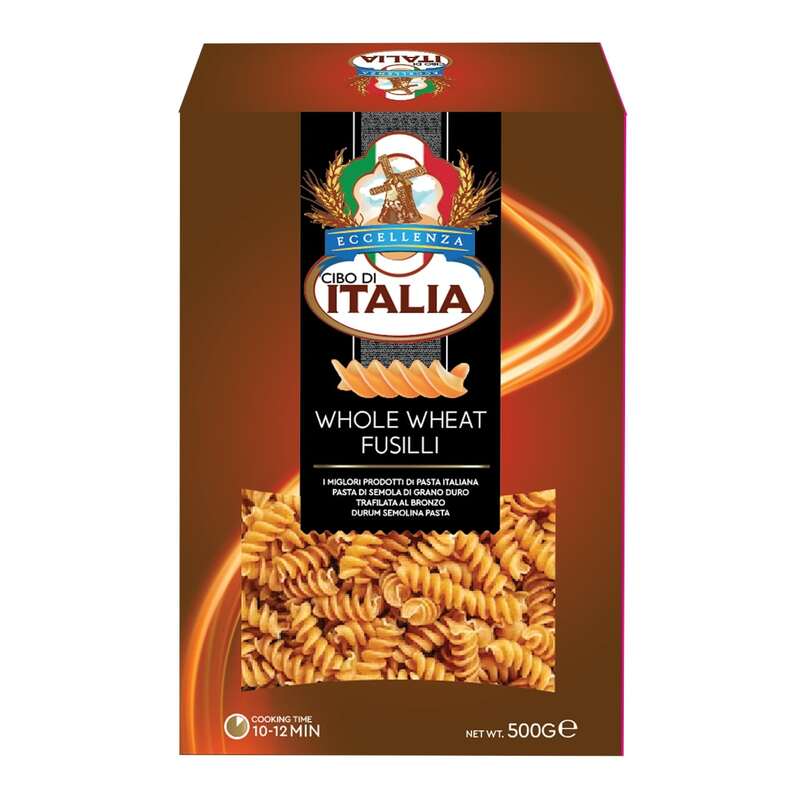 Cibo Di Italia Pasta Fusilli - Whole Wheat 500g , Vegetarian