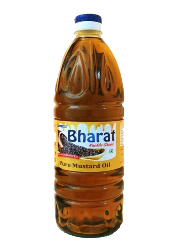

Bharat 100% Pure Kachhi Ghani Mustard Oil with Vitamins A & D, 1 Liter