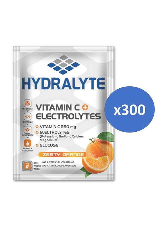 Hydralyte Zesty Orange Flavour Vitamin C + Electrolyte Hydration Sports Drink Powder Mix Pouch, 10g