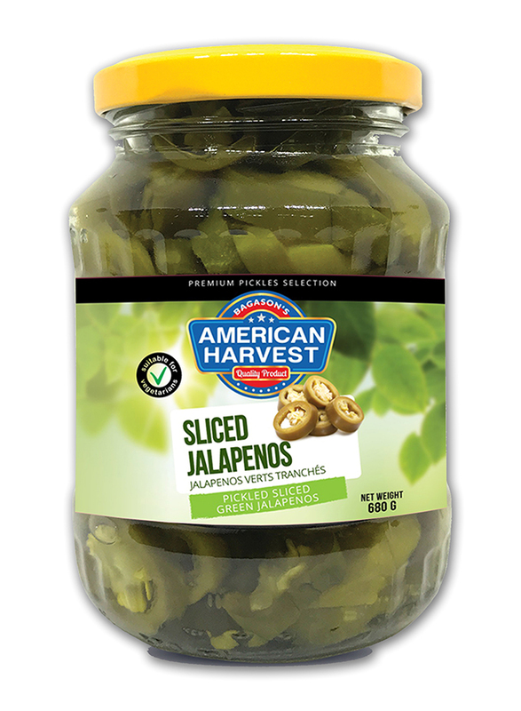 American Harvest Sliced Green Jalapenos Pickle, 680g