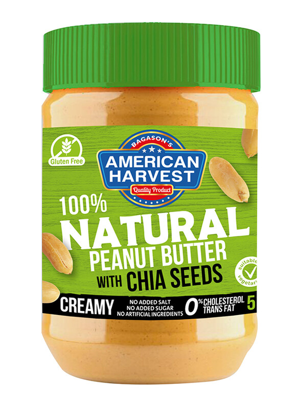 

American Harvest 100% Natural Peanut Butter Creamy with Chia Seeds, 510g
