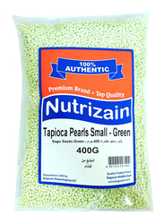 Nutrizain Pandan Green Tapioca Pearl Sago Small Seeds, 400g