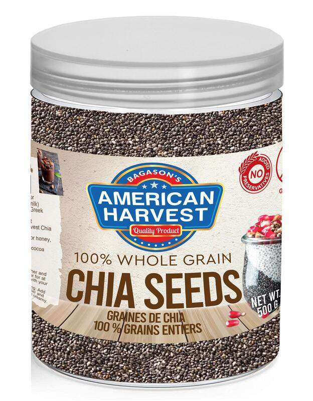 

American Harvest Gluten Free 100% Whole Grain Chia Seeds Jar, 500g