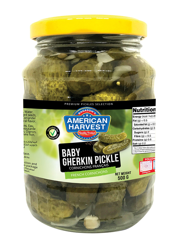 American Harvest Baby Gherkins Pickle (French Cornichons), 500g
