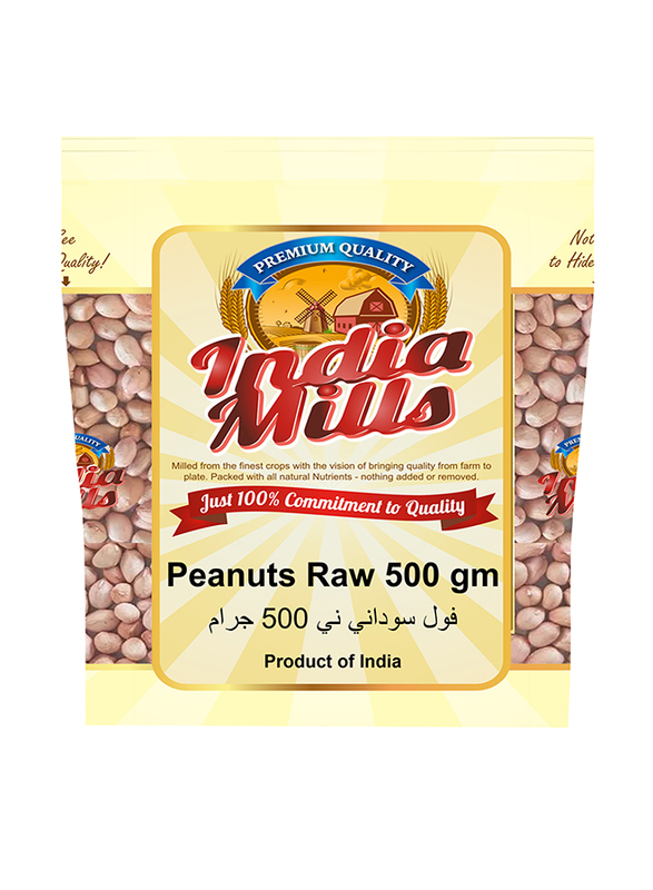 India Mills Plain Peanuts Raw, 500g
