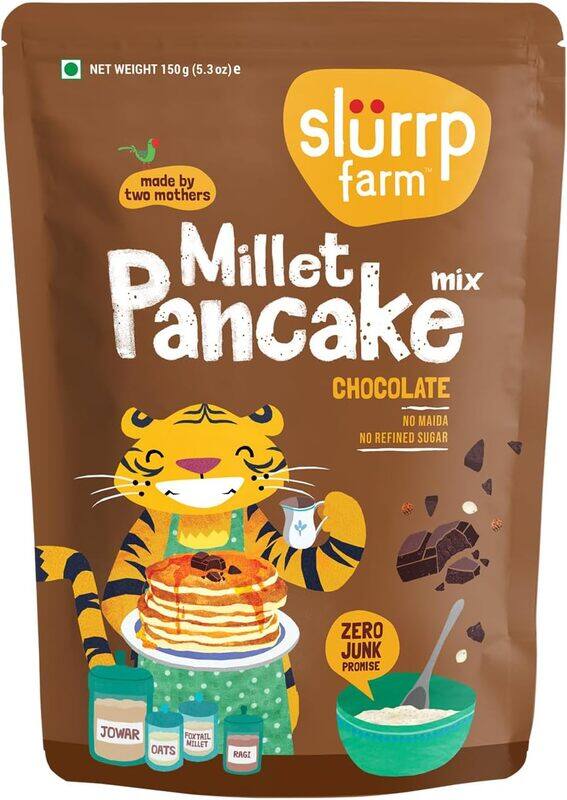 

Slurrp Farm Instant Breakfast Millet Pancake Mix, Chocolate And Super Grains, Natural And Healthy Food, 150g