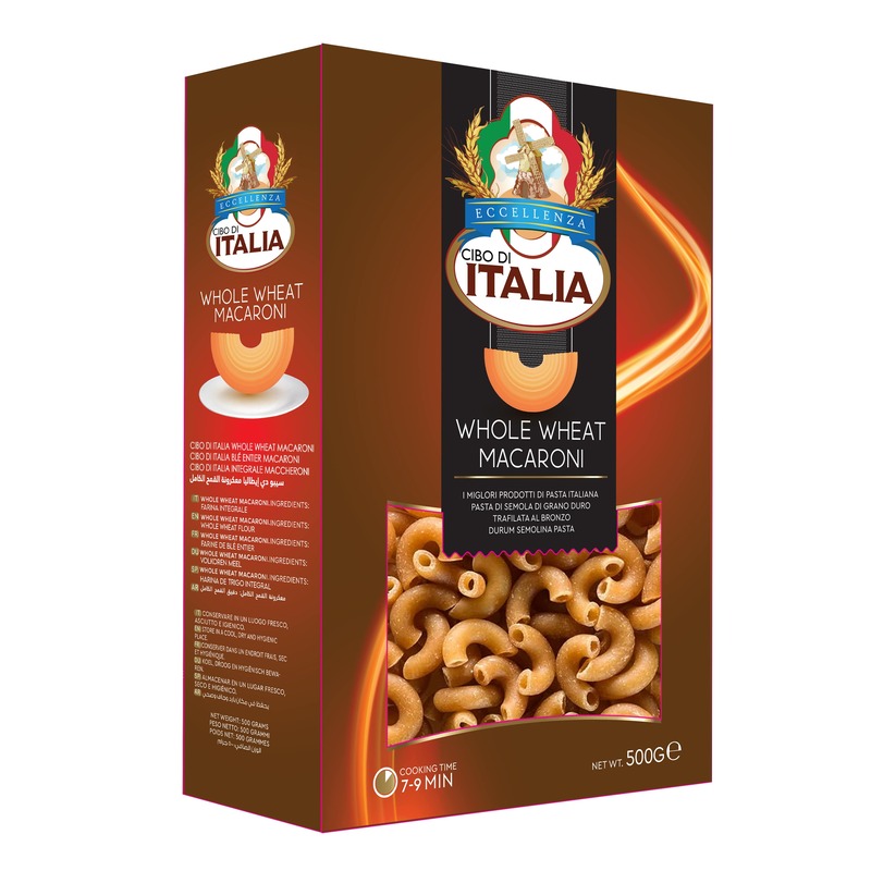 Cibo Di Italia Pasta Macaroni - Whole Wheat 500g , Vegetarian