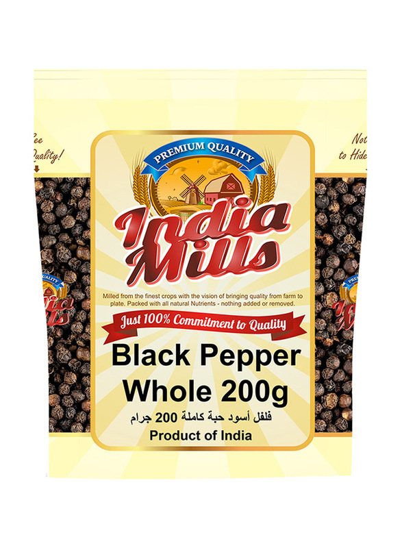 India Mills Black Pepper Whole, 200g