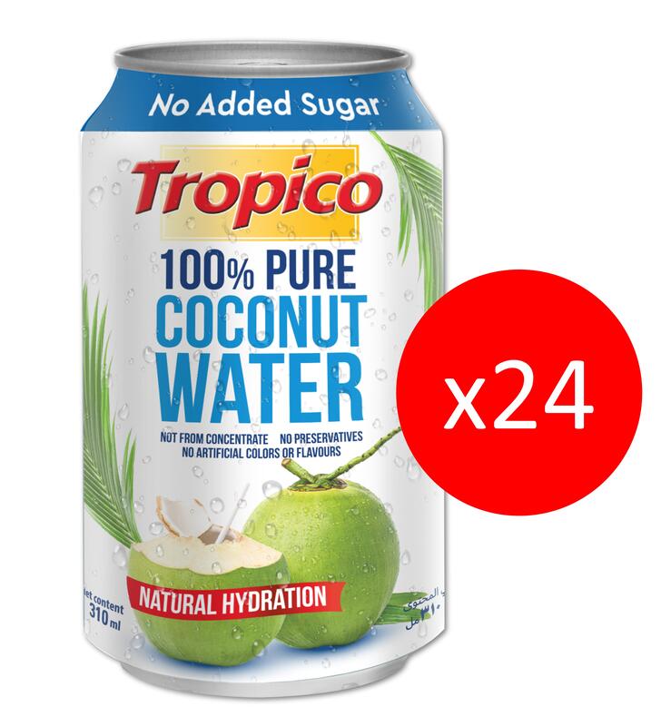 Tropico 100% Pure Thai Coconut Water 310ml Pack of 24, No Sugar Added, Product of Thailand