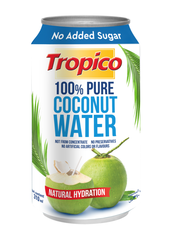 Tropico 100% Pure Thai Coconut Water 310ml Pack of 4, No Sugar Added, Product of Thailand