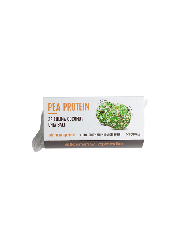 Skinny Genie Vegan/Gluten Free Spirulina Coconut Chia Protein Ball, 14 Pieces x 40g