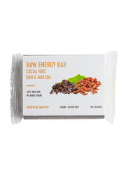 Skinny Genie Vegan/Gluten Free Raw Energy Cocoa Nibs Goji  & Matcha Bar, 16 Pieces x 40g