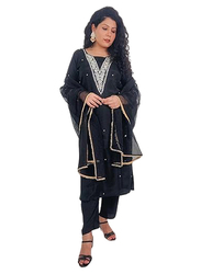 Priya's Panache Silk Kurti Kameez with Bottom Pant and Dupatta Set