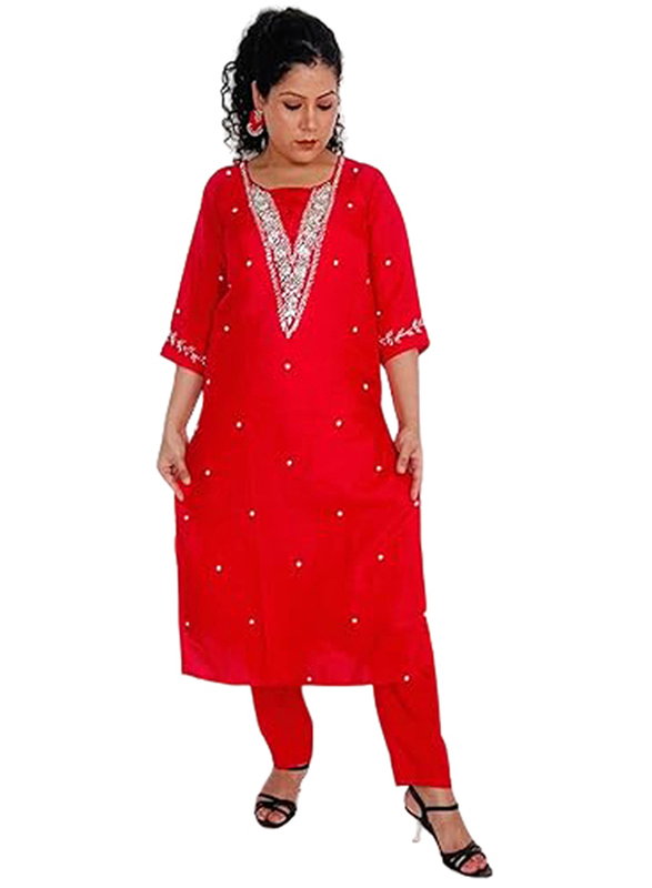 Priya's Panache Silk Ethnic Kurta Pant Dupatta Set