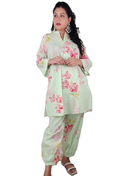 Priya's Panache Cotton Floral Prints Traditional Kurti with Pant and Dupatta Set