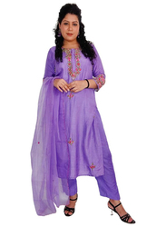 Priya's Panache Silk Fabric Kurta Pant Organza Dupatta Set