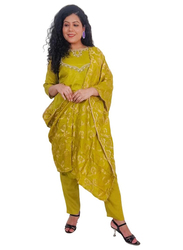 Priya's Panache Silk Kurta Pant Set with Banarasi Dupatta Set