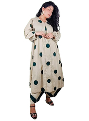 Priya's Panache Cotton Polka Dots Traditional Kurti with Pant and Dupatta Set