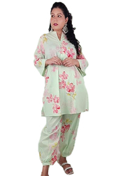 Priya's Panache Cotton Floral Prints Traditional Kurti with Pant and Dupatta Set