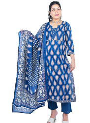 Priya's Panache Cotton Traditional Kurta with Plazzo Pants Set with Chiffon Dupatta