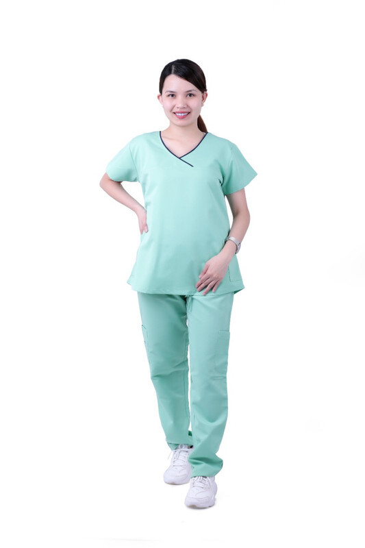 Veronica Premium Comfort Scrub Set for Healthcare Professionals and Nannies - MINT GREEN - Large