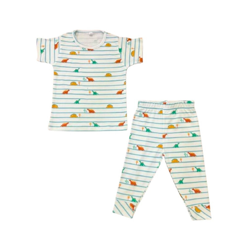 

Generic Striped Dinosaur Print T-Shirt & Pyjama Set White 12 - 18 mos